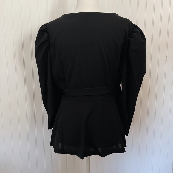 New Without Tags SHEIN Black wrap Top with side bow 2XL - Picture 5 of 5